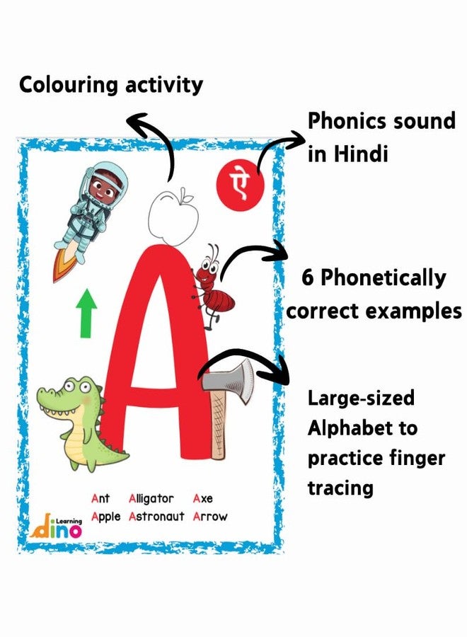 Learning Dino Phonics/Alphabet (ABC) Flashcards for 2 to 4 Year Old Kids (Kindergarten/KG Kids) | My First Phonics Flashcards by Learning Dino | Interesting Activities to Learn A B C and Sounds - Image 2